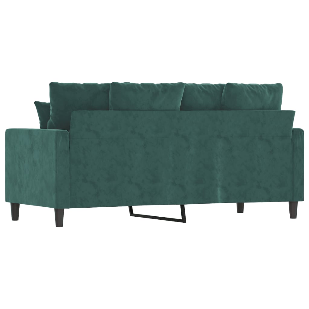 vidaXL Canapea cu 2 locuri, verde închis, 140 cm, catifea