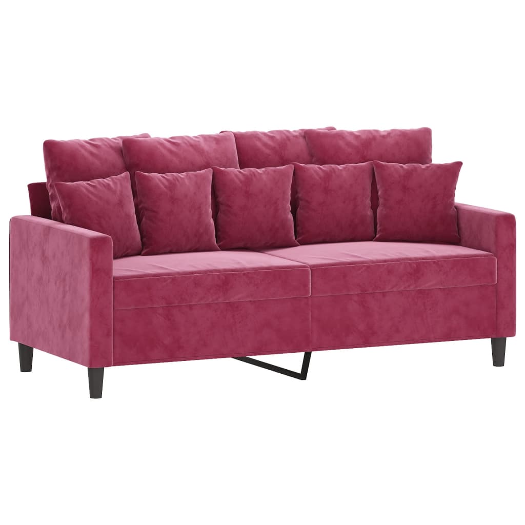 vidaXL Canapea cu 2 locuri, roșu vin, 140 cm, catifea