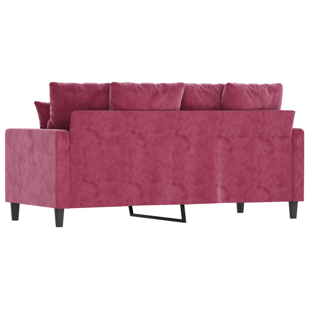 vidaXL Canapea cu 2 locuri, roșu vin, 140 cm, catifea