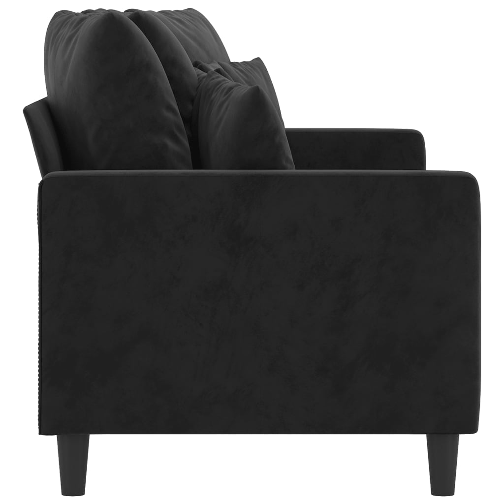 vidaXL Canapea cu 2 locuri, negru, 140 cm, catifea