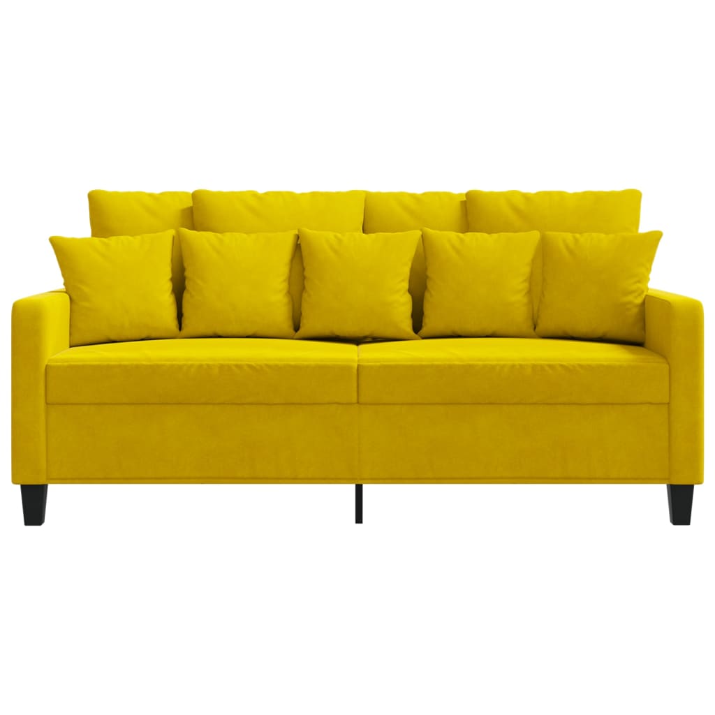 vidaXL Canapea cu 2 locuri, galben, 140 cm, catifea vidaXL Canapea cu 2 locuri, galben, 140 cm, catifea