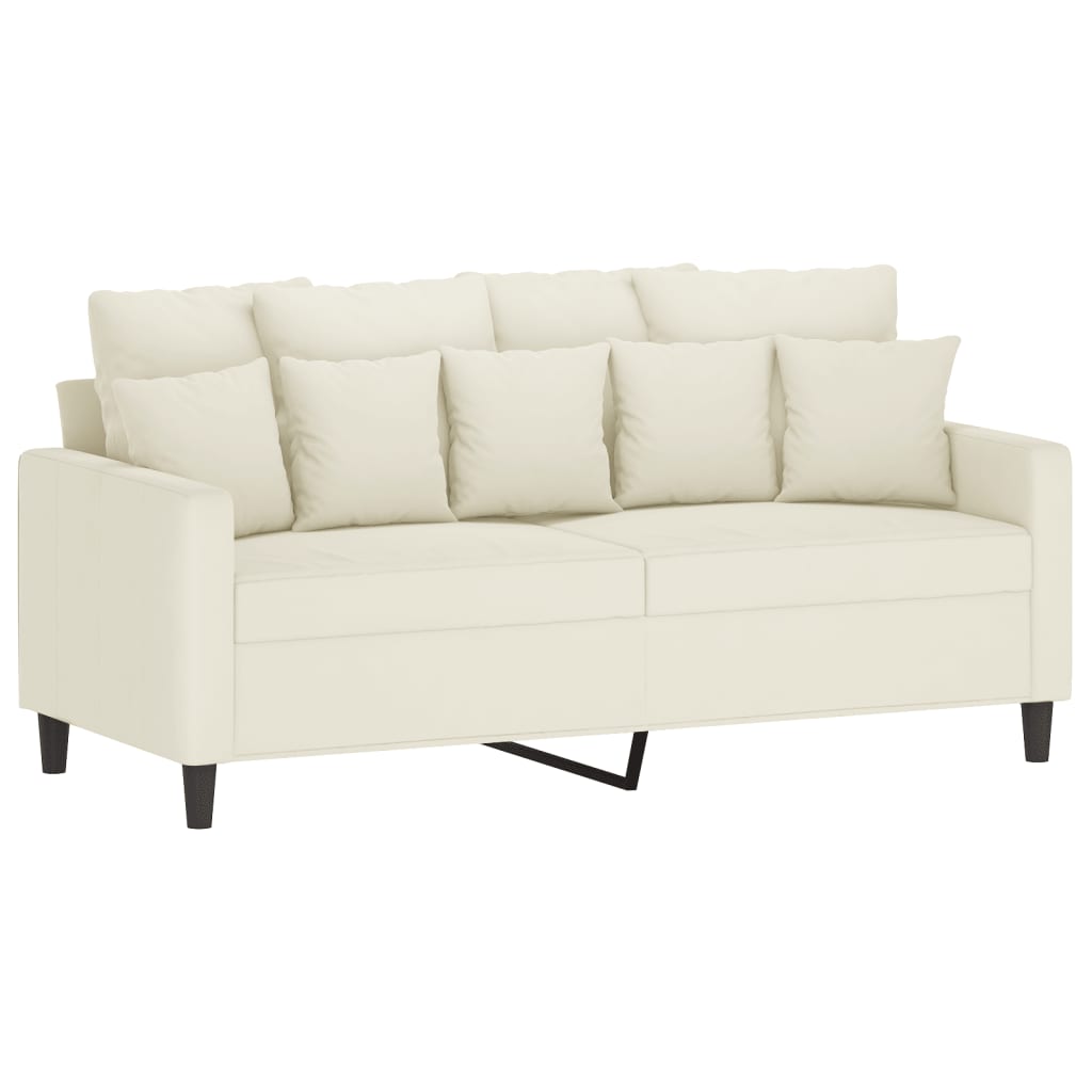 vidaXL Canapea cu 2 locuri, crem, 140 cm, catifea vidaXL Canapea cu 2 locuri, crem, 140 cm, catifea