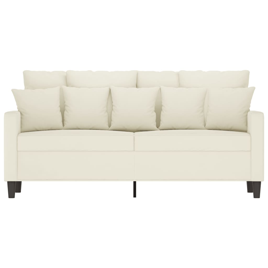 vidaXL Canapea cu 2 locuri, crem, 140 cm, catifea vidaXL Canapea cu 2 locuri, crem, 140 cm, catifea