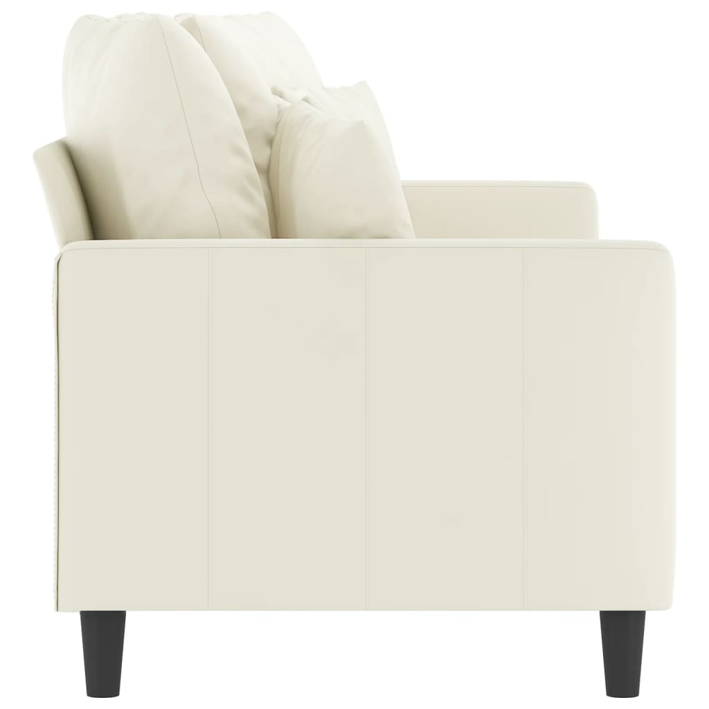 vidaXL Canapea cu 2 locuri, crem, 140 cm, catifea vidaXL Canapea cu 2 locuri, crem, 140 cm, catifea