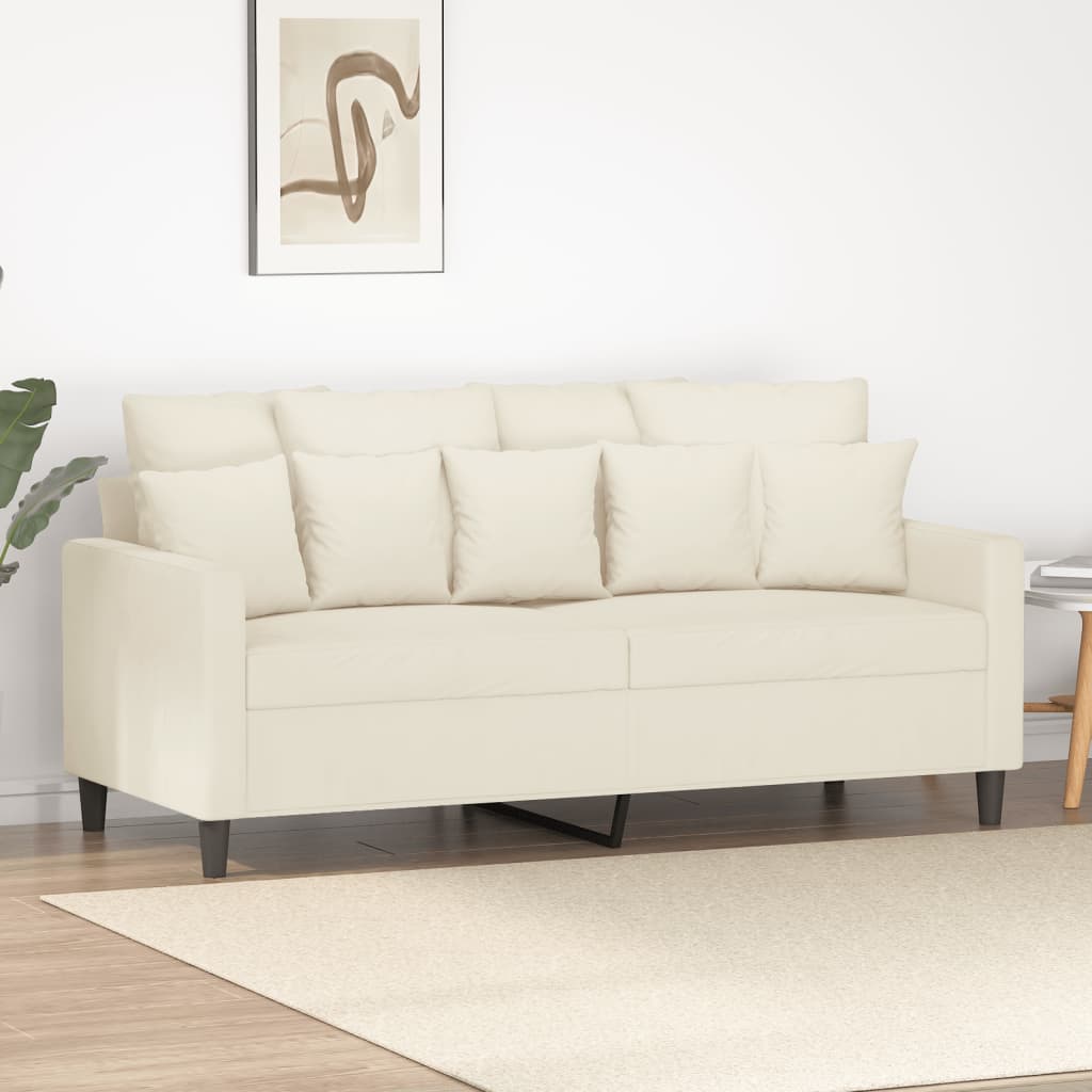 vidaXL Canapea cu 2 locuri, crem, 140 cm, catifea vidaXL Canapea cu 2 locuri, crem, 140 cm, catifea