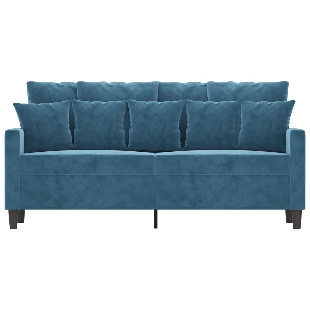 vidaXL Canapea cu 2 locuri, albastru, 140 cm, catifea vidaXL Canapea cu 2 locuri, albastru, 140 cm, catifea