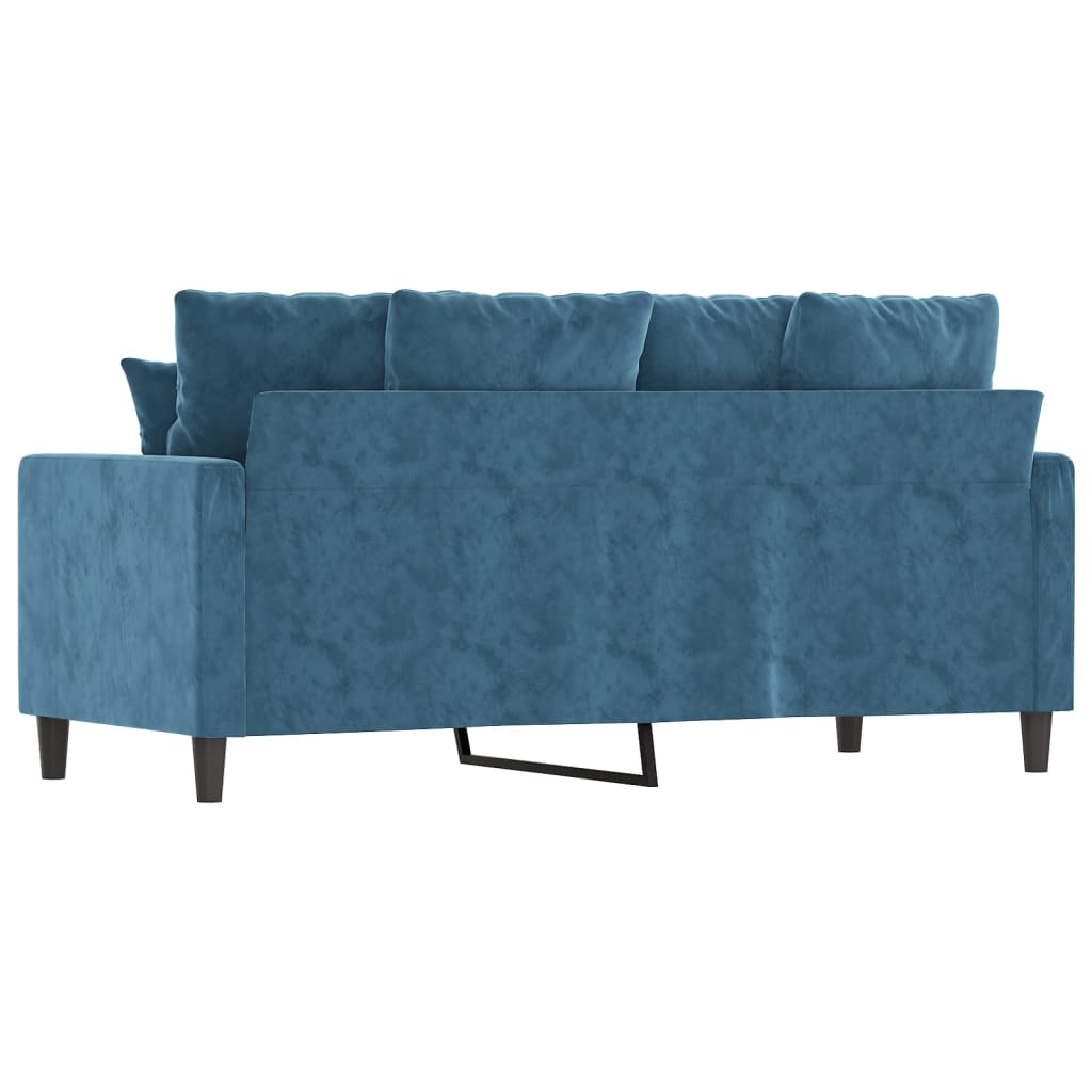 vidaXL Canapea cu 2 locuri, albastru, 140 cm, catifea vidaXL Canapea cu 2 locuri, albastru, 140 cm, catifea