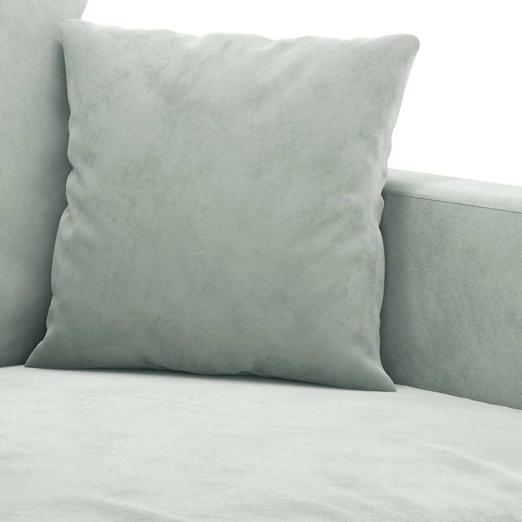 vidaXL Canapea cu 3 locuri, gri deschis, material 180CM catifea vidaXL Canapea cu 3 locuri, gri deschis, material 180CM catifea