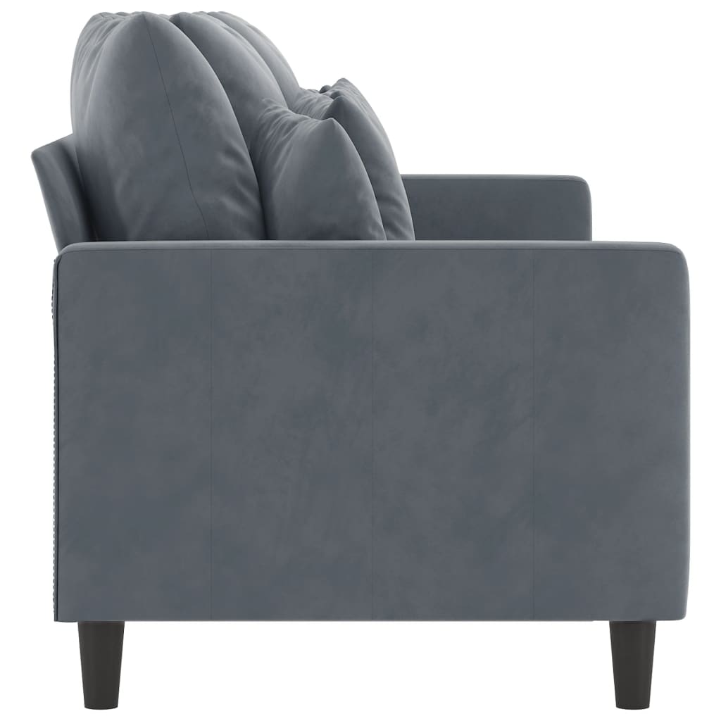vidaXL Canapea cu 3 locuri, gri închis, 180 cm, material catifea vidaXL Canapea cu 3 locuri, gri închis, 180 cm, material catifea