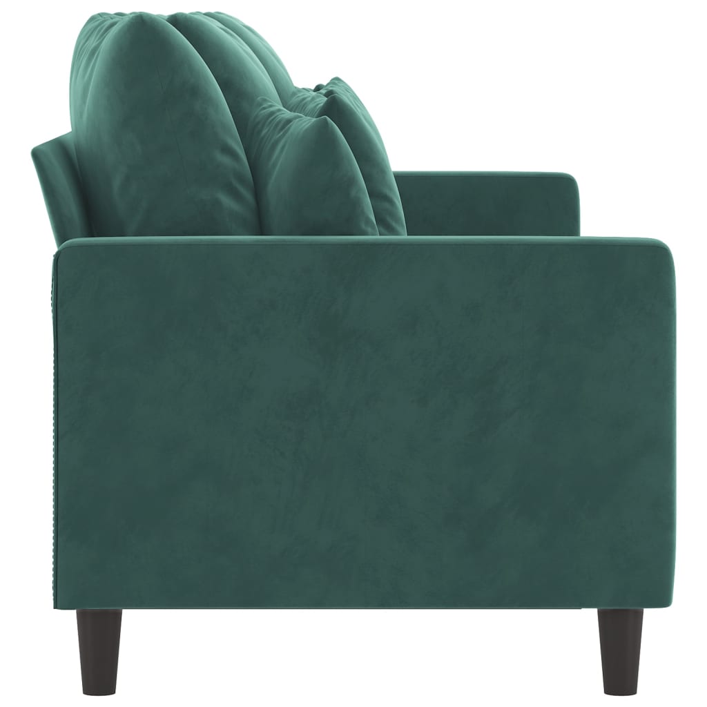 vidaXL Canapea cu 3 locuri, verde închis, 180 cm, catifea