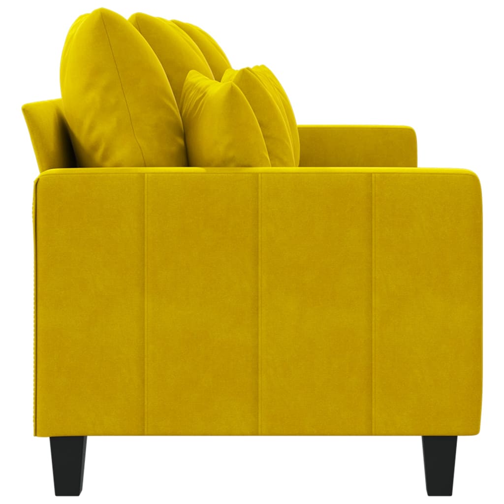 vidaXL Canapea cu 3 locuri, galben, 180 cm, catifea vidaXL Canapea cu 3 locuri, galben, 180 cm, catifea