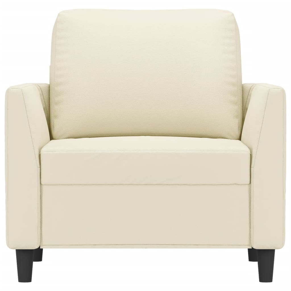 vidaXL Canapea de o persoană, crem, 60 cm, piele ecologică vidaXL Canapea de o persoană, crem, 60 cm, piele ecologică