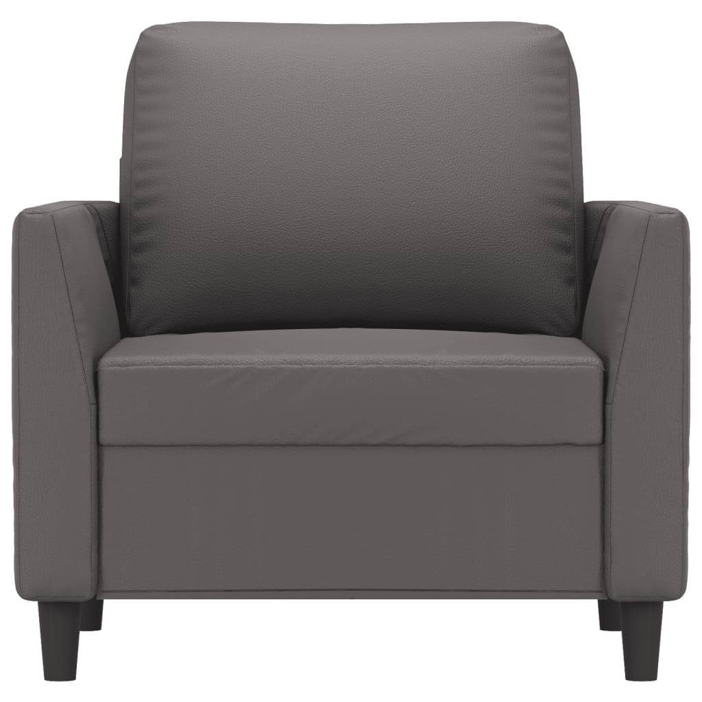vidaXL Canapea de o persoană, gri, 60 cm, piele ecologică vidaXL Canapea de o persoană, gri, 60 cm, piele ecologică