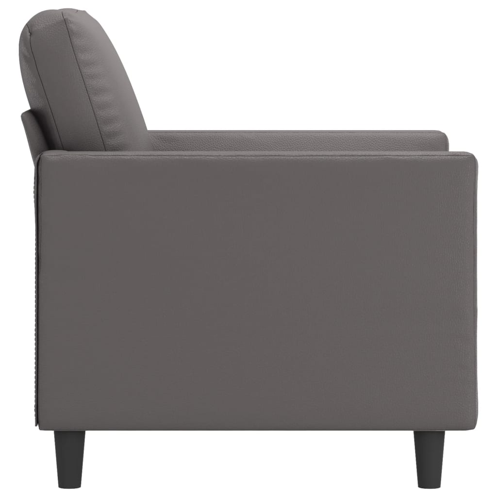 vidaXL Canapea de o persoană, gri, 60 cm, piele ecologică vidaXL Canapea de o persoană, gri, 60 cm, piele ecologică