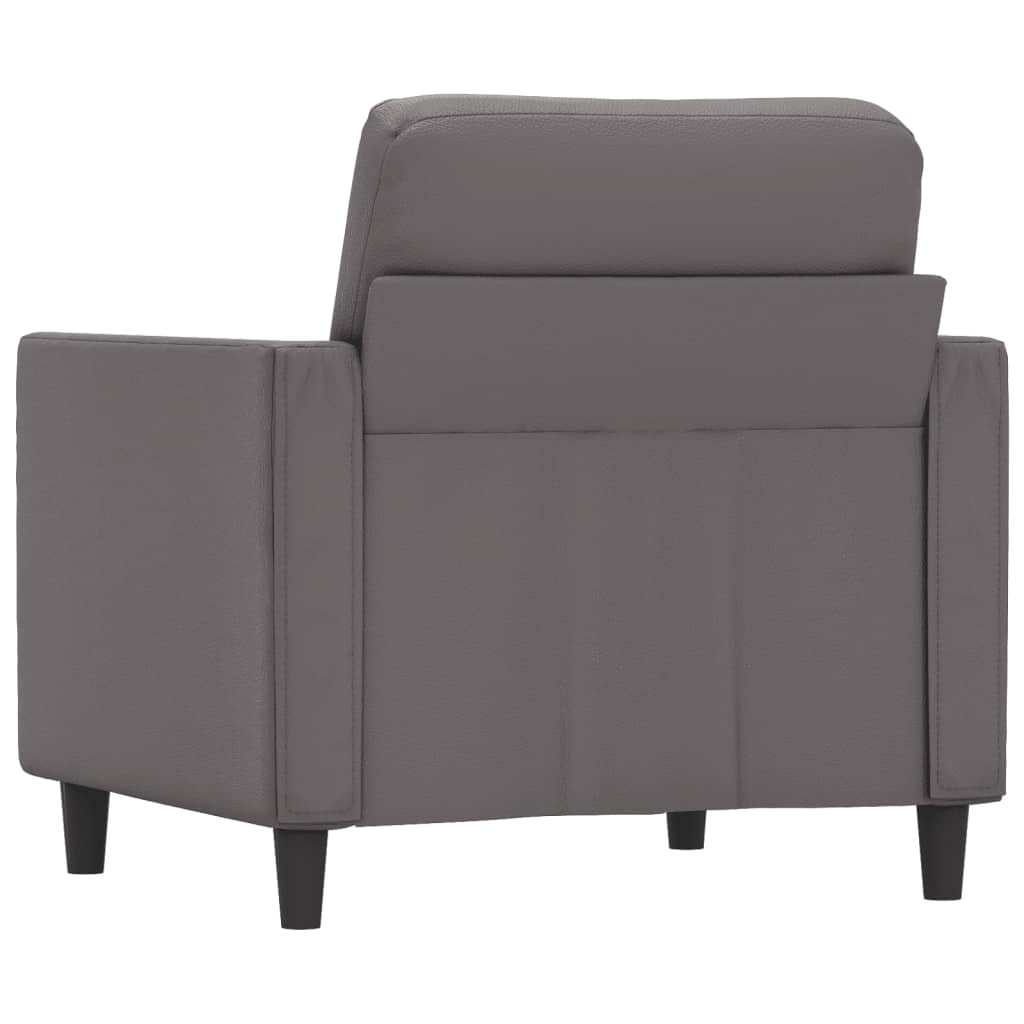 vidaXL Canapea de o persoană, gri, 60 cm, piele ecologică vidaXL Canapea de o persoană, gri, 60 cm, piele ecologică