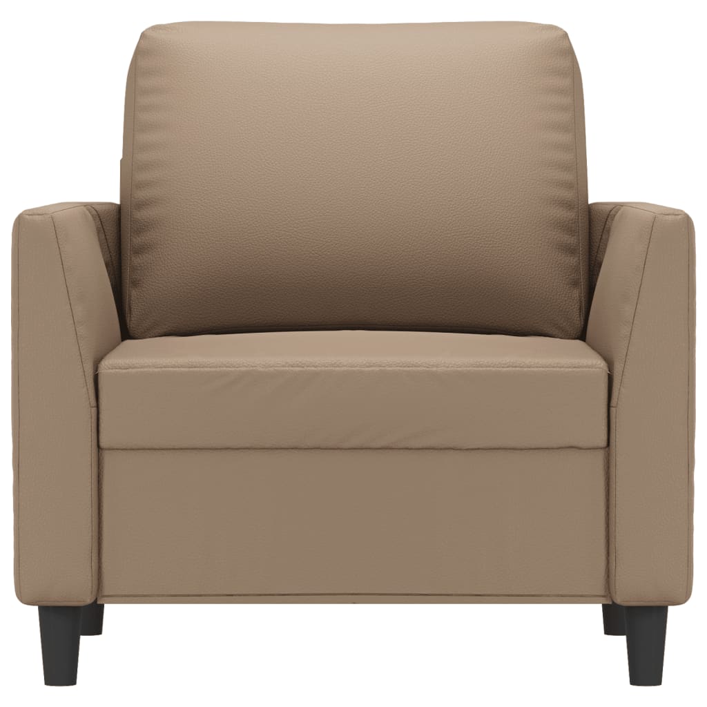 vidaXL Canapea de o persoană, cappuccino, 60 cm, piele ecologică