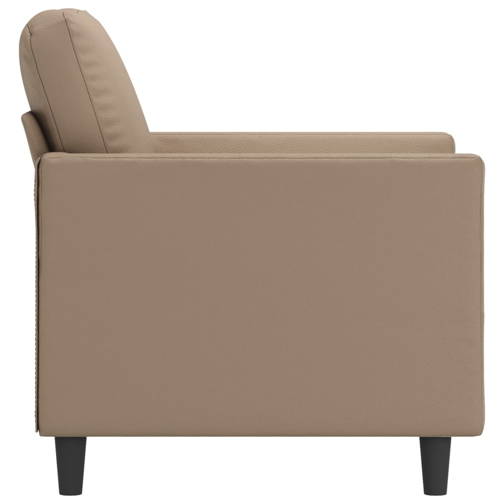 vidaXL Canapea de o persoană, cappuccino, 60 cm, piele ecologică