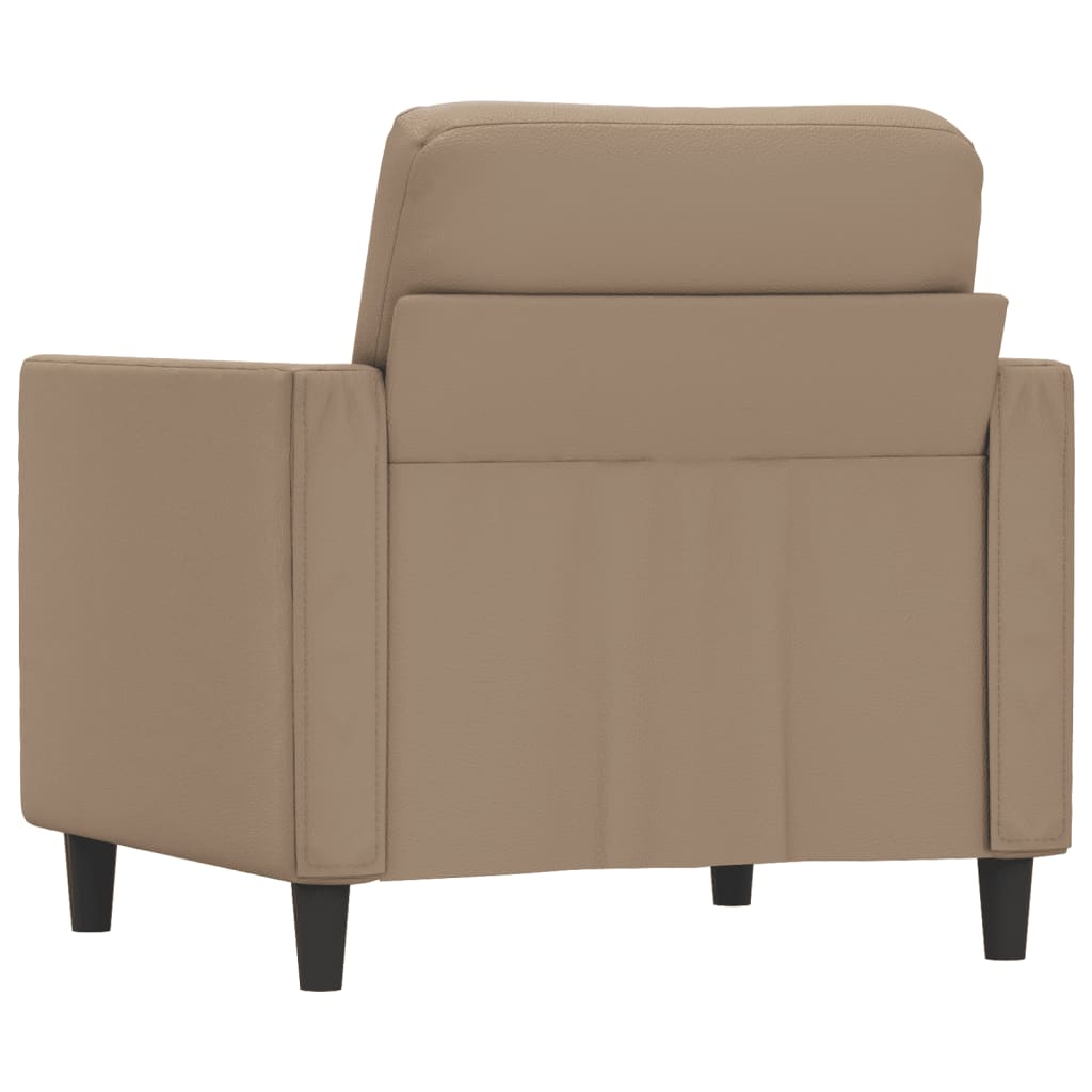 vidaXL Canapea de o persoană, cappuccino, 60 cm, piele ecologică