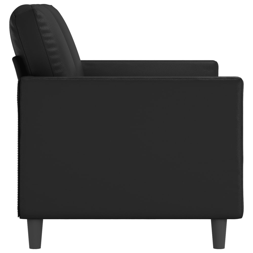 vidaXL Canapea cu 2 locuri, negru, 120 cm, piele ecologică