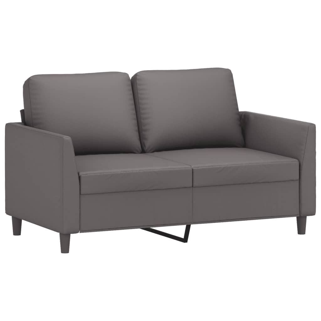 vidaXL Canapea cu 2 locuri, gri, 120 cm, piele ecologică