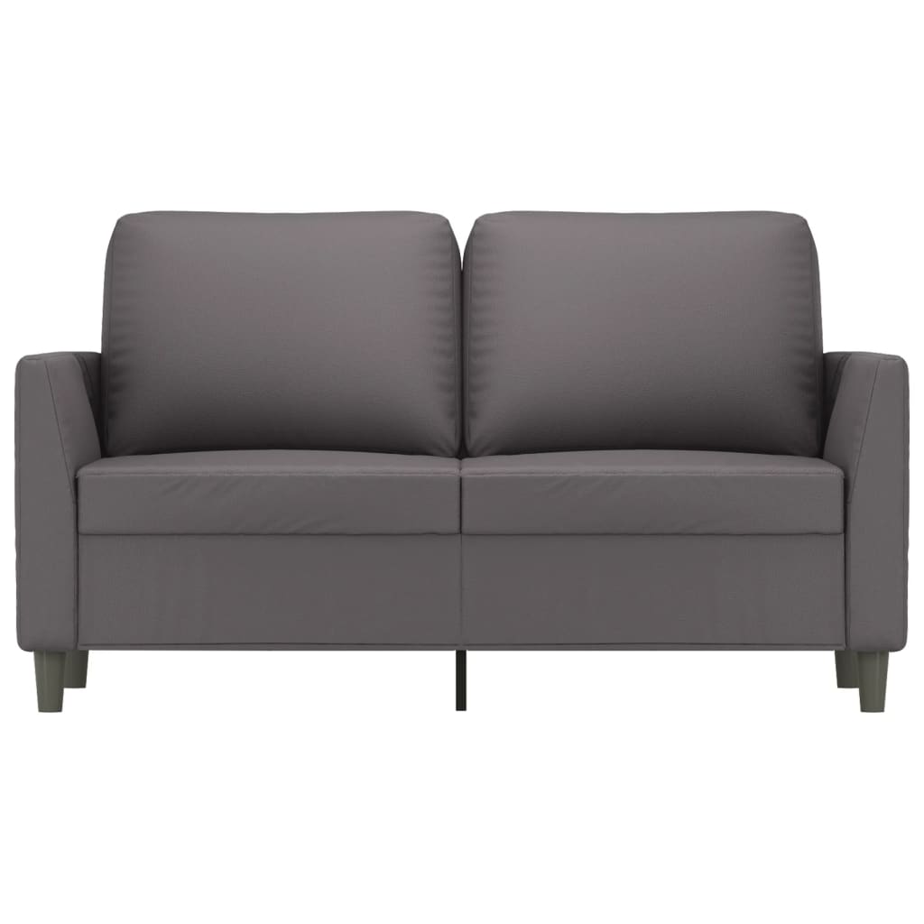 vidaXL Canapea cu 2 locuri, gri, 120 cm, piele ecologică