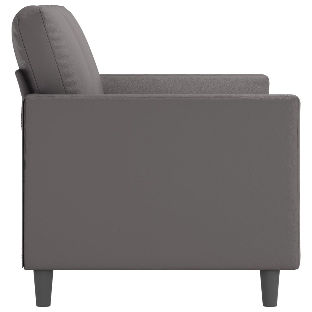 vidaXL Canapea cu 2 locuri, gri, 120 cm, piele ecologică