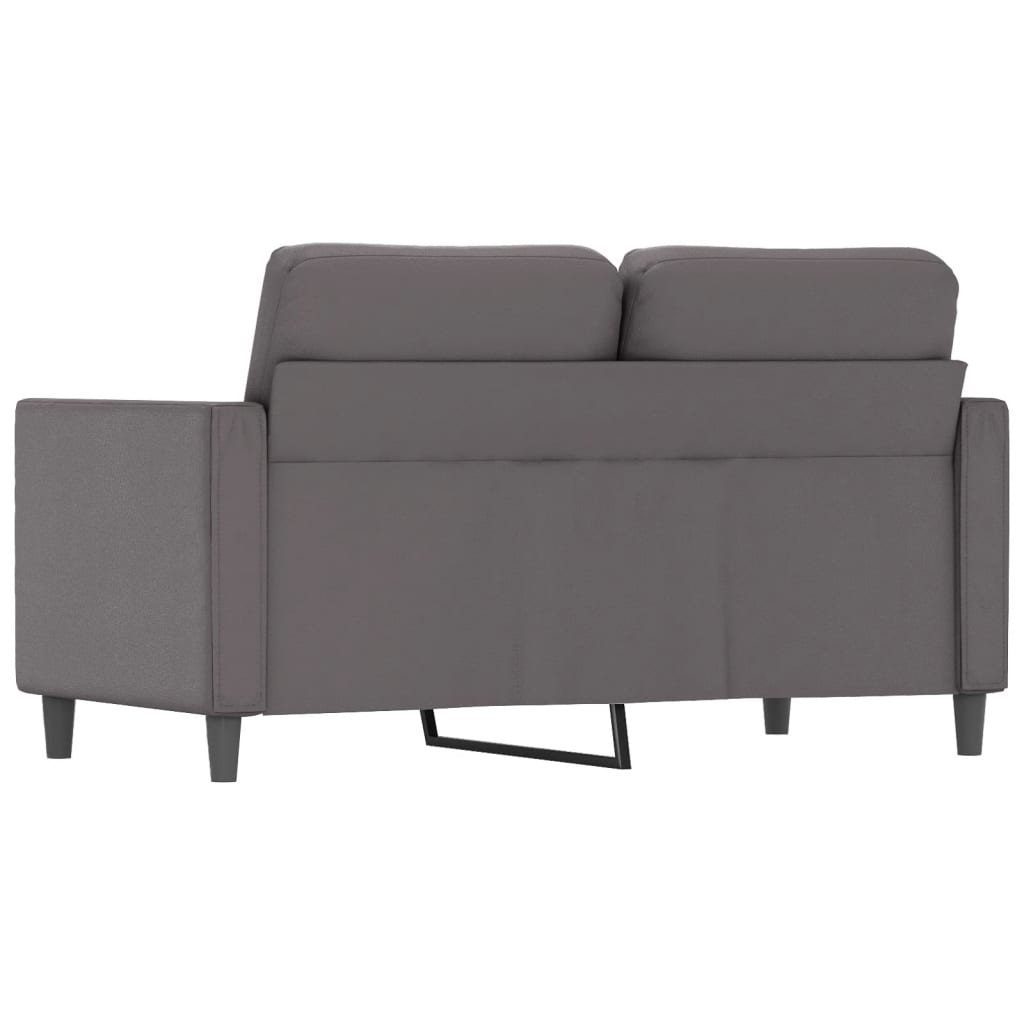 vidaXL Canapea cu 2 locuri, gri, 120 cm, piele ecologică