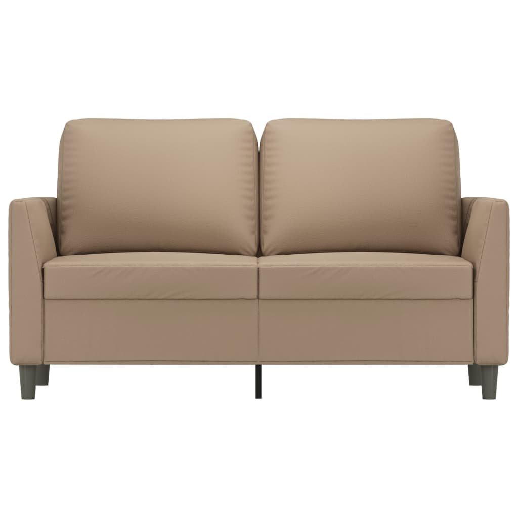 vidaXL Canapea cu 2 locuri, cappuccino, 120 cm, piele ecologică
