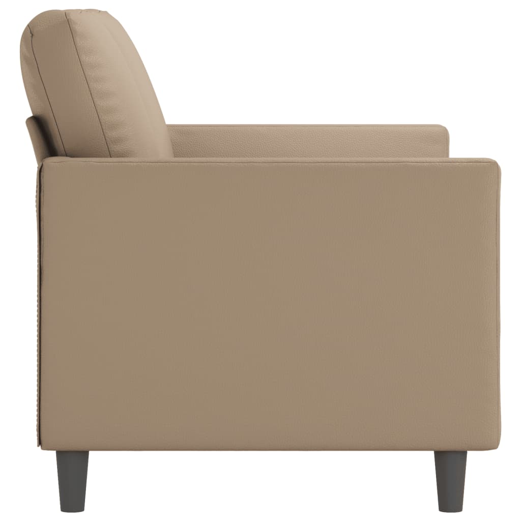 vidaXL Canapea cu 2 locuri, cappuccino, 120 cm, piele ecologică