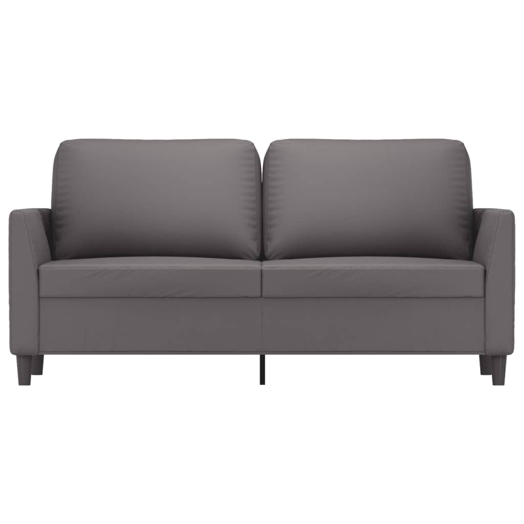 vidaXL Canapea cu 2 locuri, gri, 140 cm, piele ecologică
