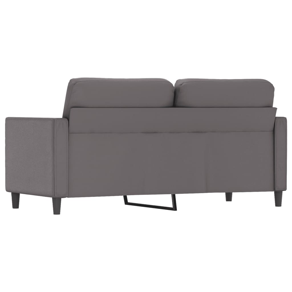 vidaXL Canapea cu 2 locuri, gri, 140 cm, piele ecologică
