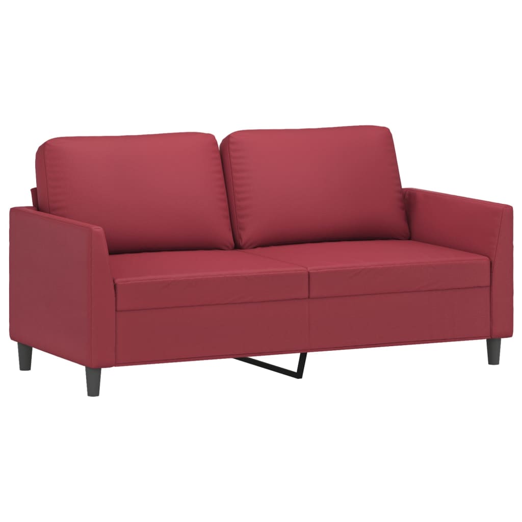 vidaXL Canapea cu 2 locuri, roșu vin, 140 cm, piele ecologică