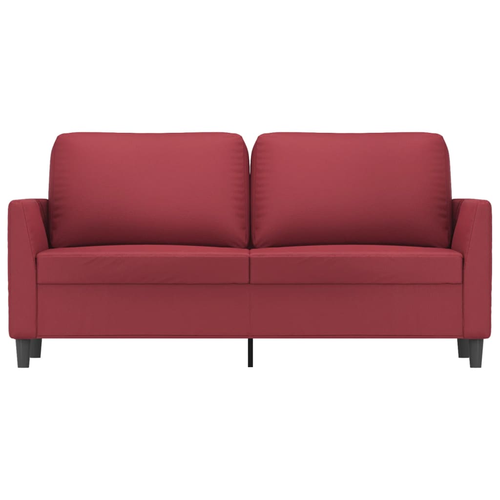 vidaXL Canapea cu 2 locuri, roșu vin, 140 cm, piele ecologică
