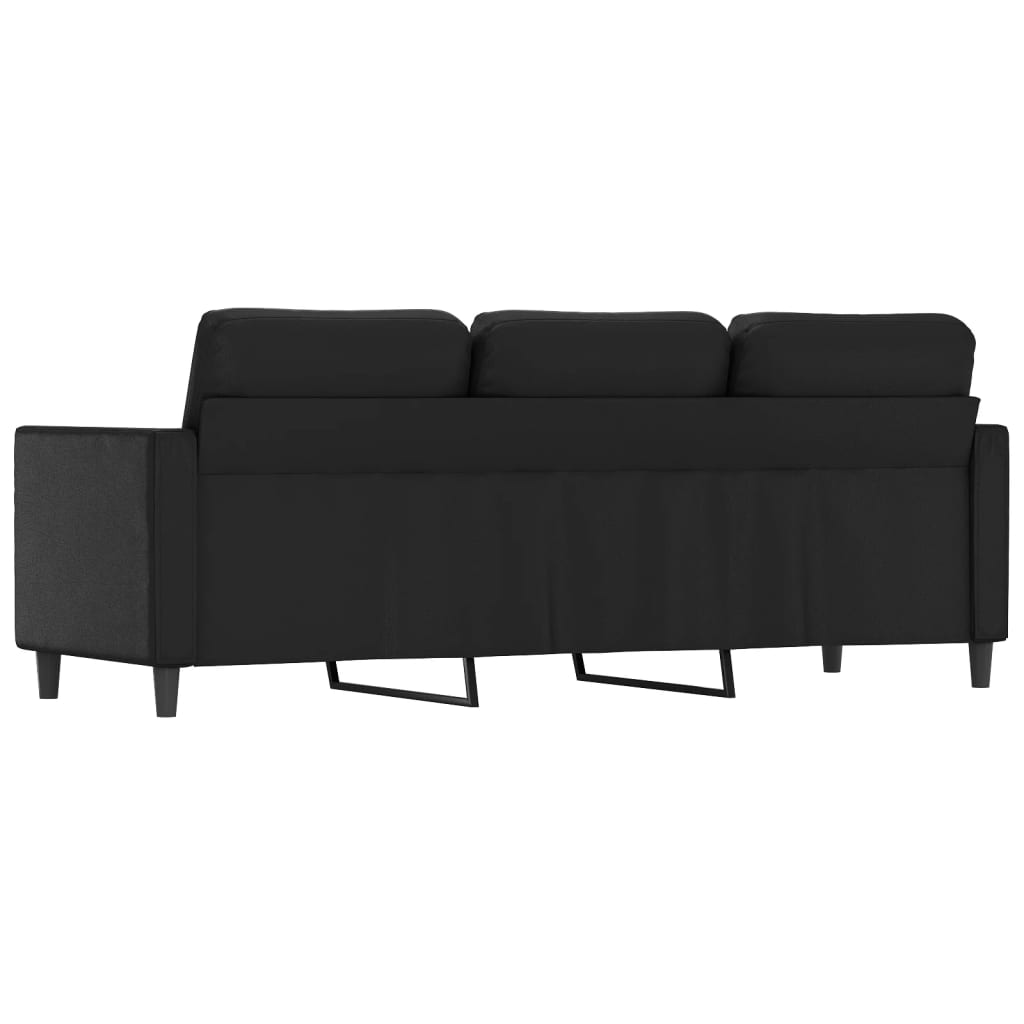 vidaXL Canapea cu 3 locuri, negru, 180 cm, piele ecologică