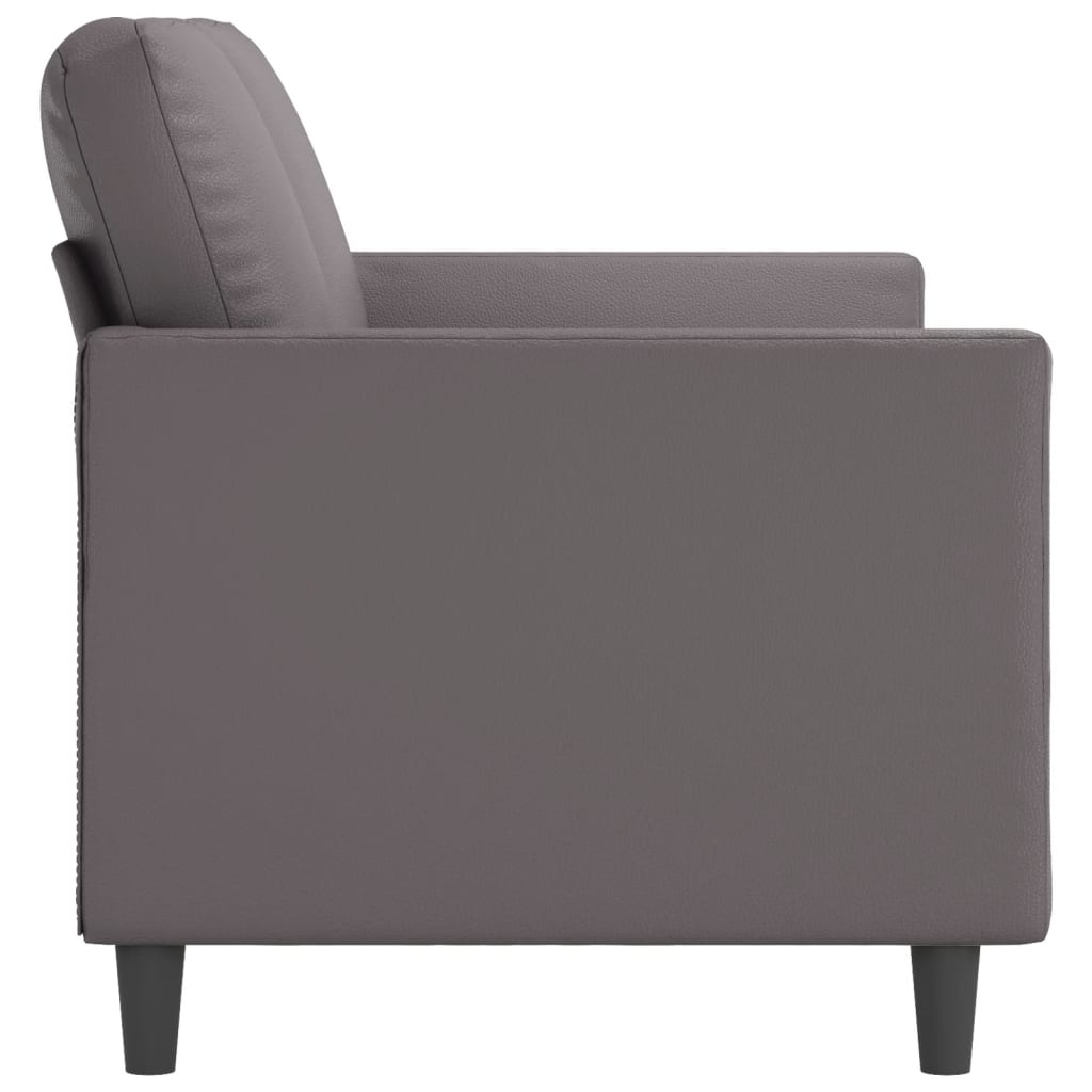 vidaXL Canapea cu 3 locuri, gri, 180 cm, piele ecologică vidaXL Canapea cu 3 locuri, gri, 180 cm, piele ecologică