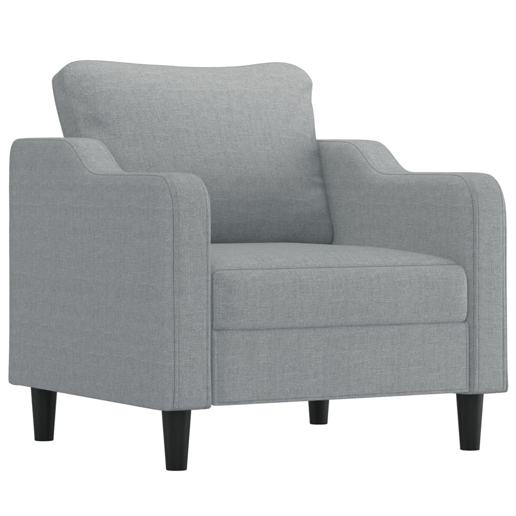 vidaXL Fotoliu canapea, gri deschis, 60 cm, material textil