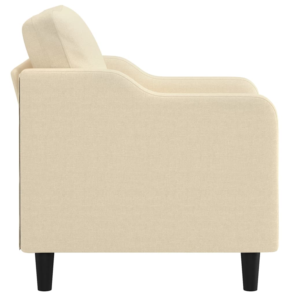 vidaXL Fotoliu canapea, crem, 60 cm, material textil