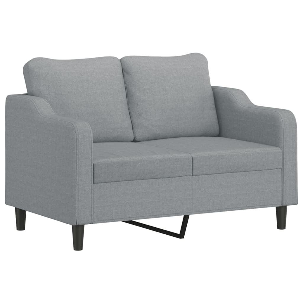 vidaXL Canapea cu 2 locuri, gri deschis, 120 cm, material textil