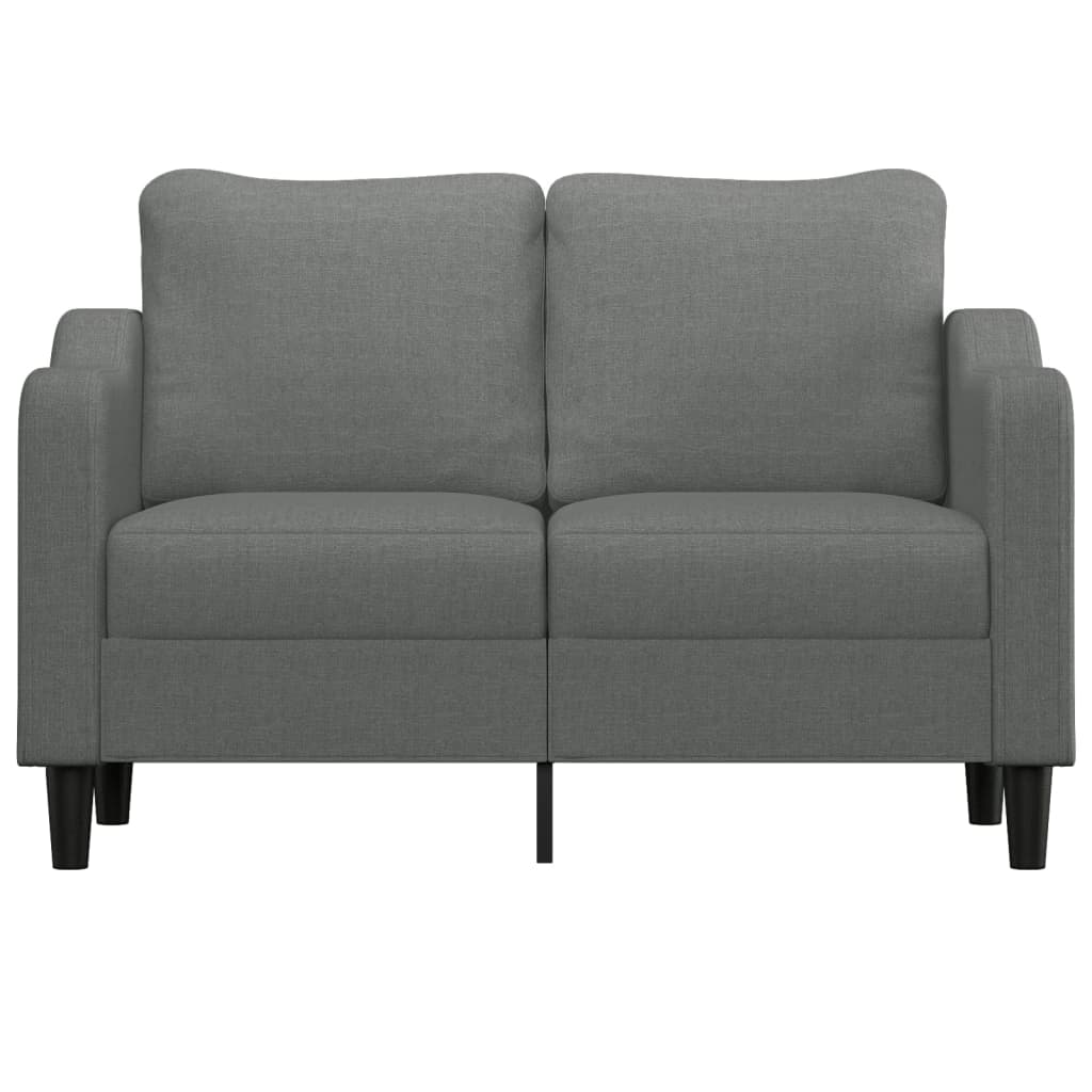 vidaXL Canapea cu 2 locuri, gri închis, 120 cm, material textil