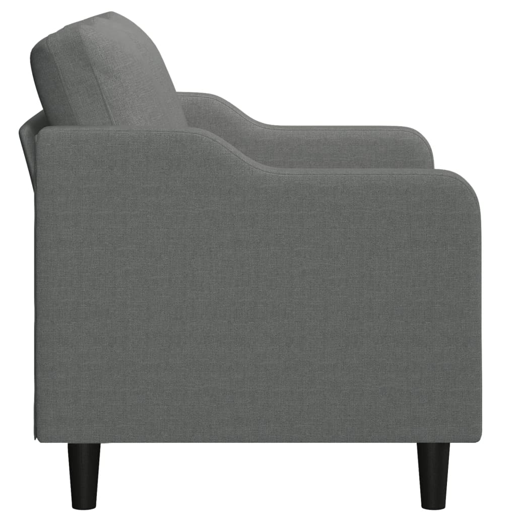 vidaXL Canapea cu 2 locuri, gri închis, 120 cm, material textil