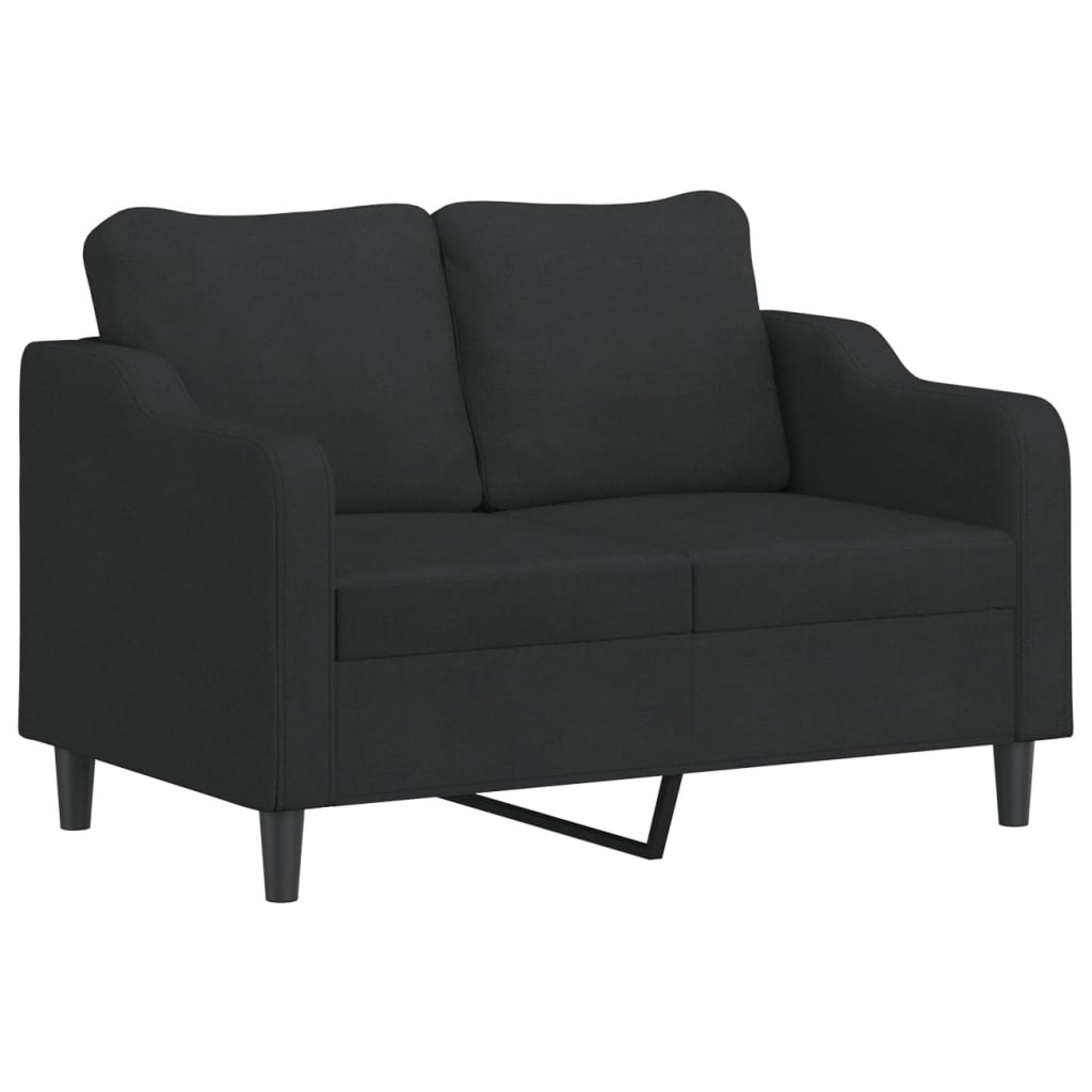 vidaXL Canapea cu 2 locuri, negru, 120 cm, material textil