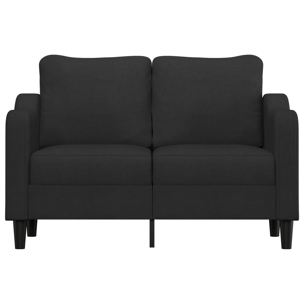 vidaXL Canapea cu 2 locuri, negru, 120 cm, material textil