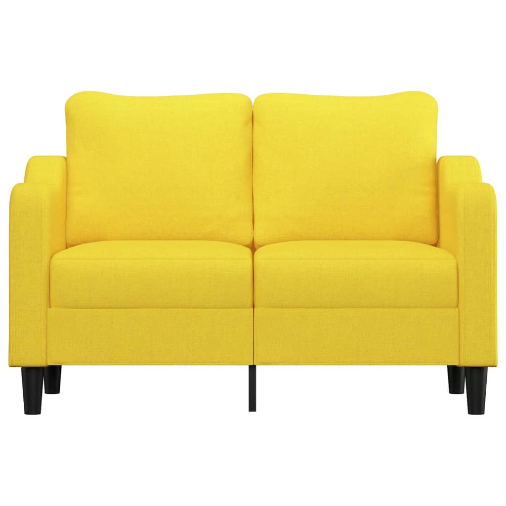 vidaXL Canapea cu 2 locuri, galben deschis, 120 cm, material textil