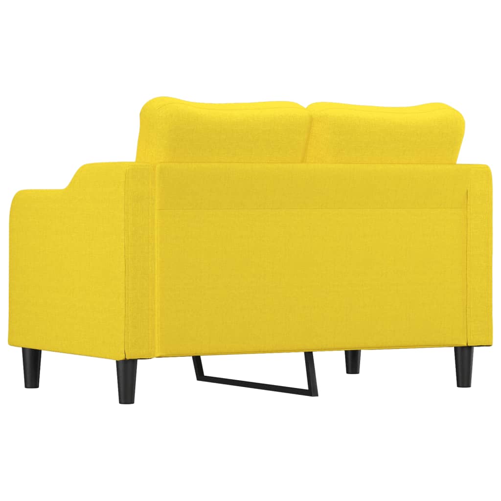 vidaXL Canapea cu 2 locuri, galben deschis, 120 cm, material textil