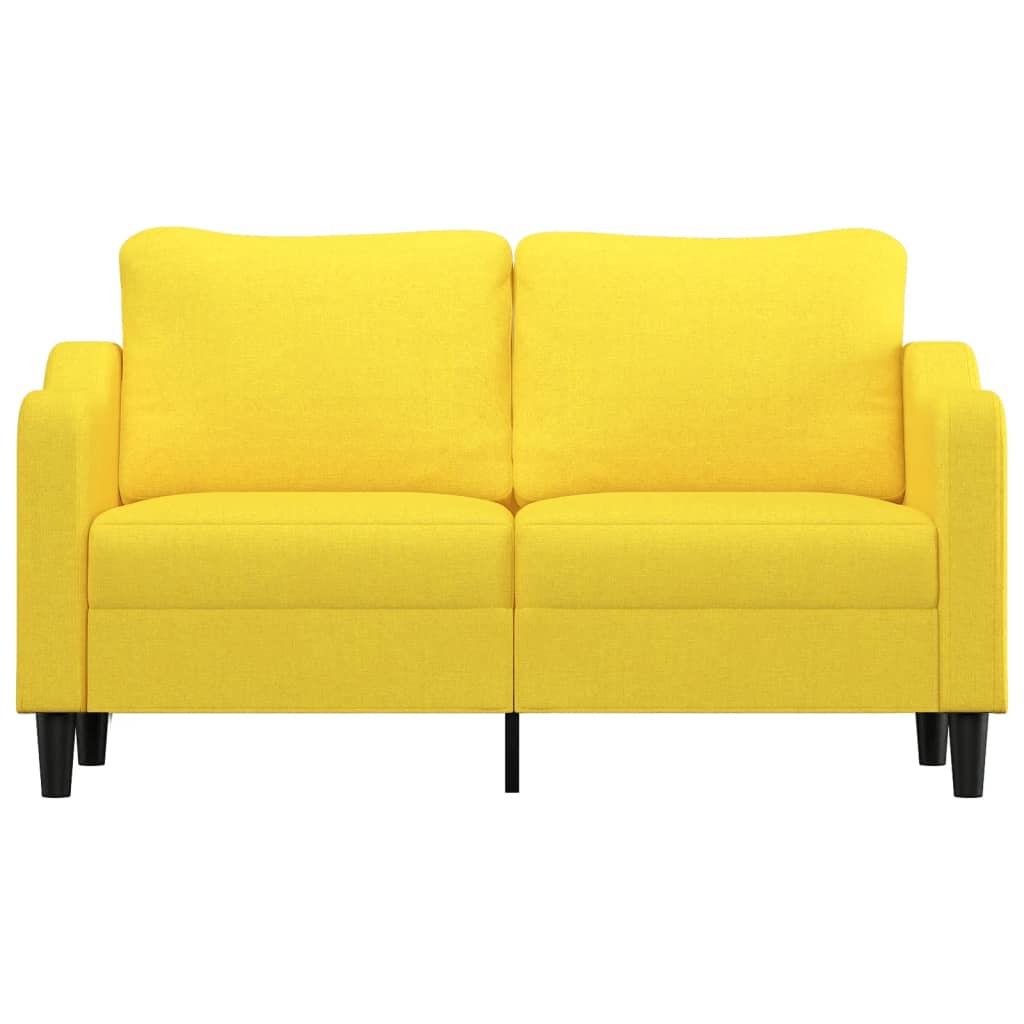 vidaXL Canapea cu 2 locuri, galben deschis, 140 cm, material textil