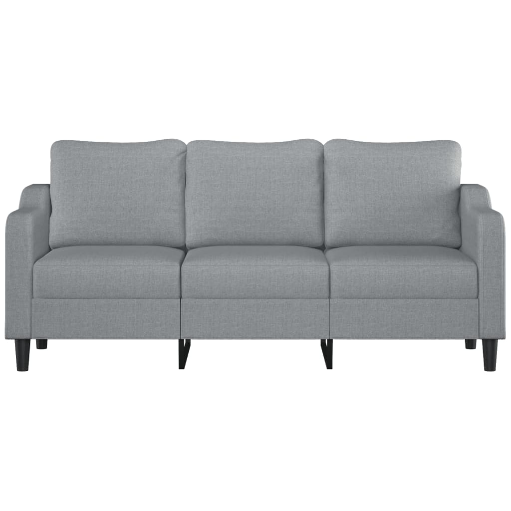 vidaXL Canapea cu 3 locuri, gri deschis, material 180CM textil