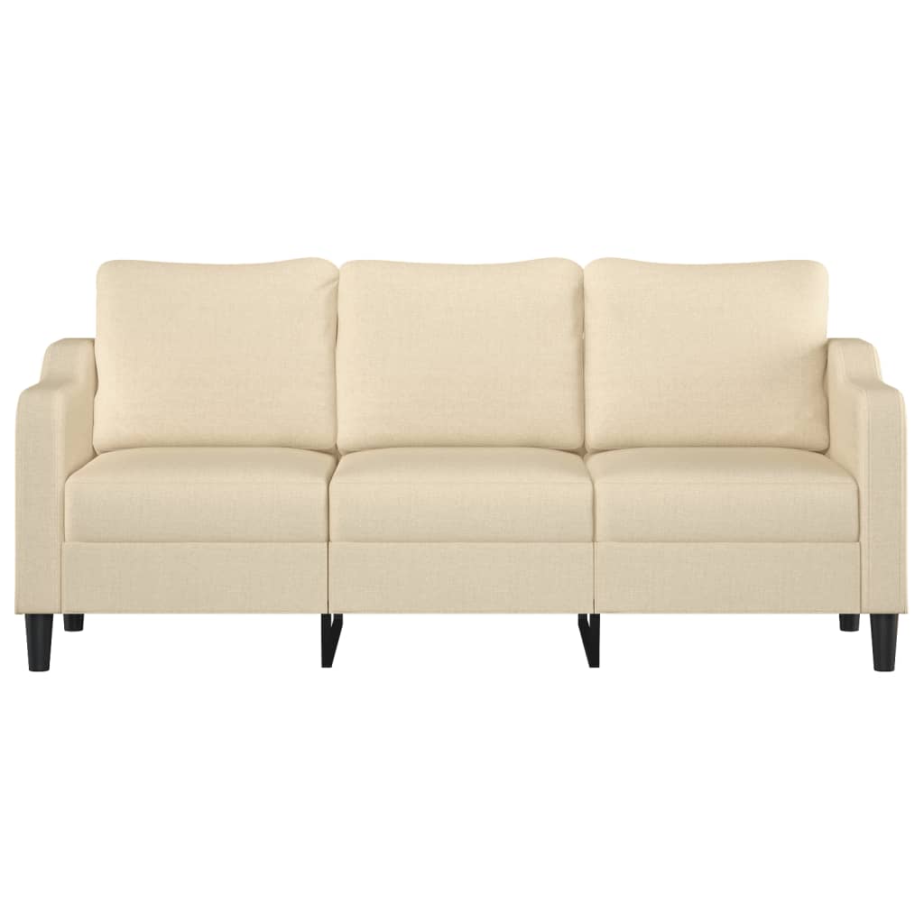 vidaXL Canapea cu 3 locuri, crem, 180 cm, material textil vidaXL Canapea cu 3 locuri, crem, 180 cm, material textil