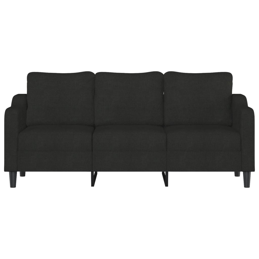 vidaXL Canapea cu 3 locuri, negru, 180 cm, material textil