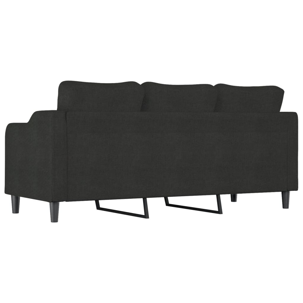 vidaXL Canapea cu 3 locuri, negru, 180 cm, material textil