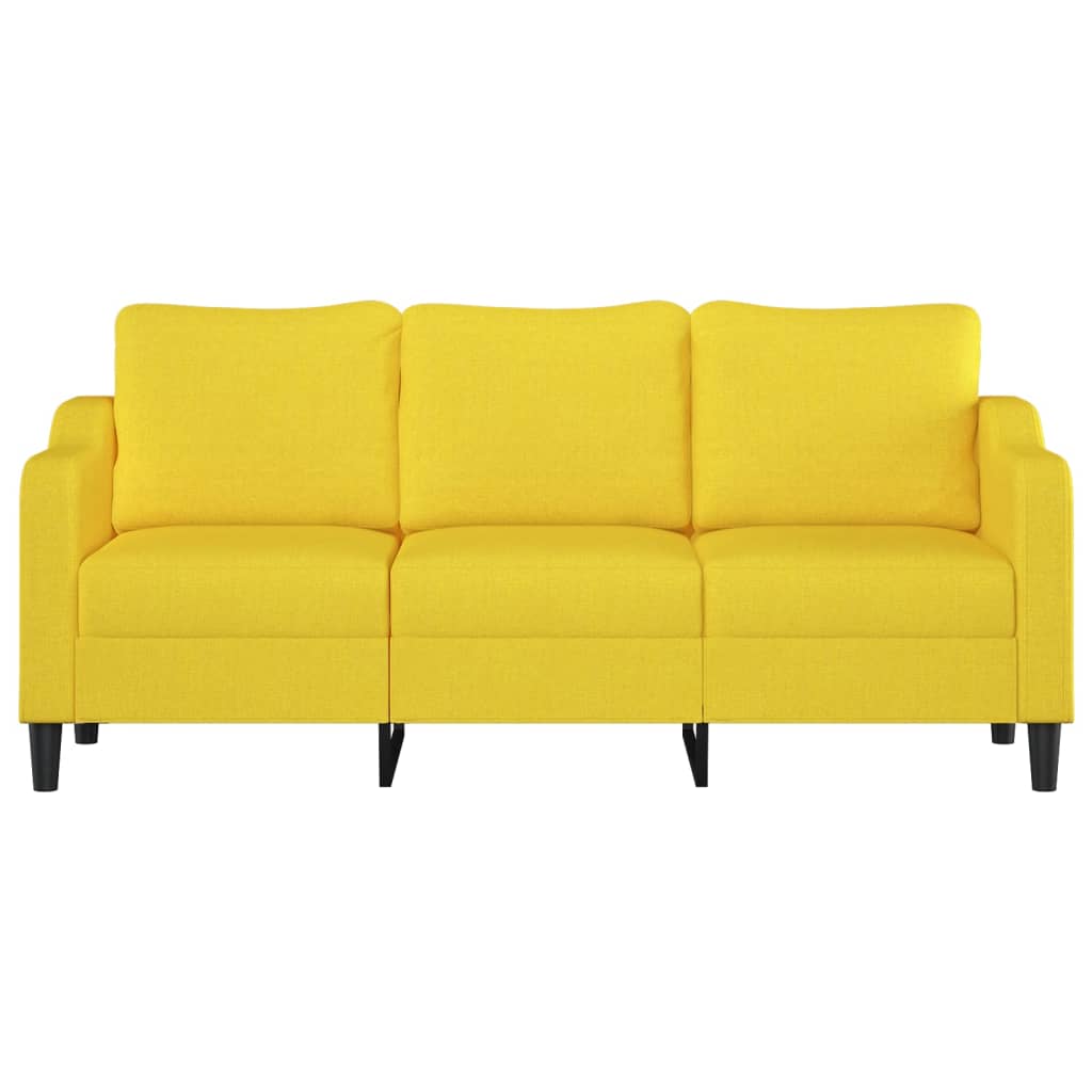 vidaXL Canapea cu 3 locuri, galben deschis, 180 cm, material textil